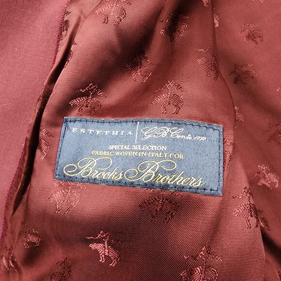 Brooks Brothers Blazer Women 14 Maroon Italy Wool Blend Lined Jacket Career Coat - Picture 3 of 16